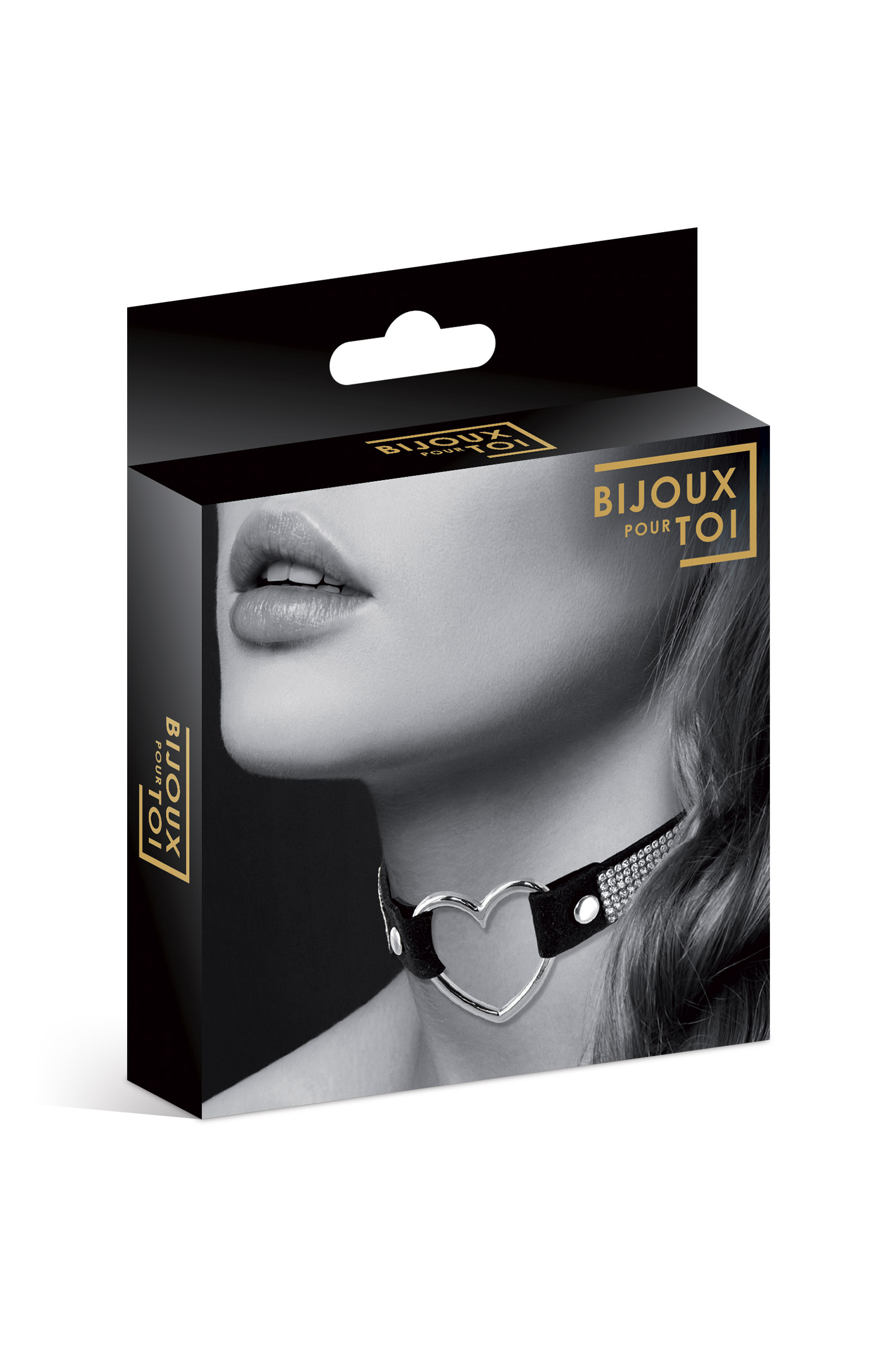 Bijoux Pour Toi — Collier cœur strass velours noir