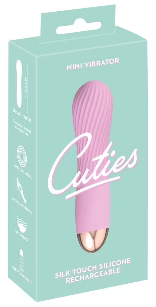 Cuties mini vibrator cannelé rose 15cm