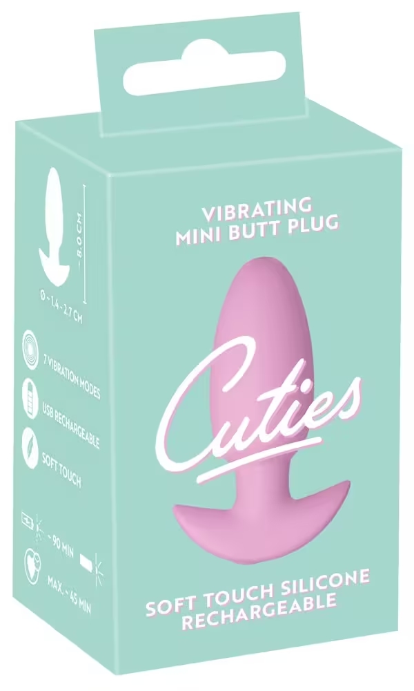 Cuties vibrating plug lisse rose 8cm