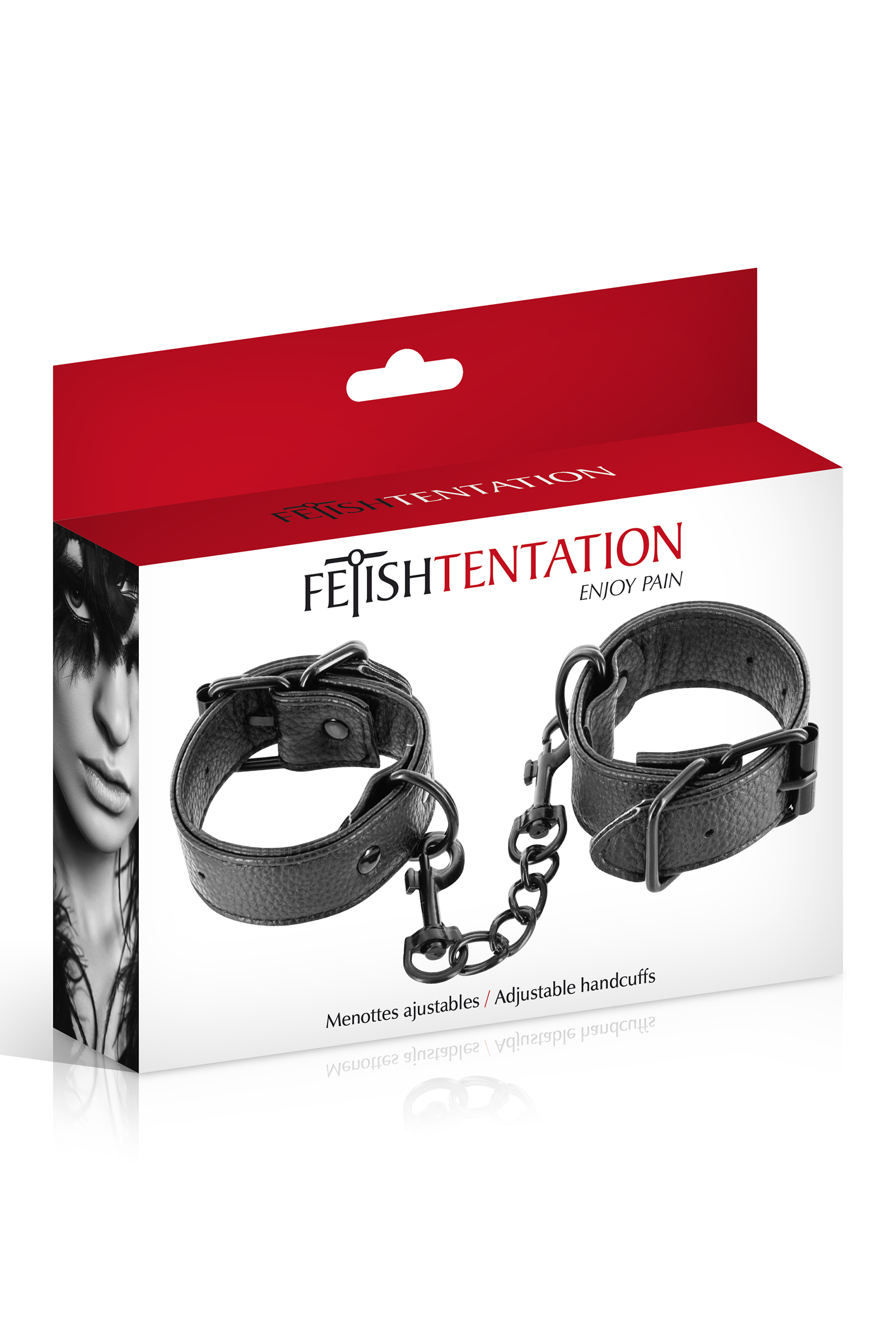 Menottes ajustables simili-cuir noir mat